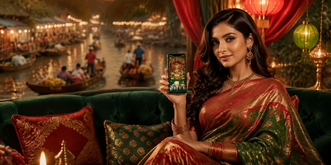 বরিশালে শাড়ি পরিহিতা একজন খেলোয়াড় ক্যাসিনো অ্যাপে নতুন গেম উপভোগ করছেন